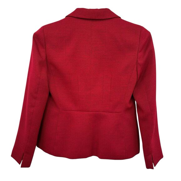 LeSuit Jones New York Skirt Suit Size 6 Red Tweed Black Pencil Career Classic - Picture 4 of 15